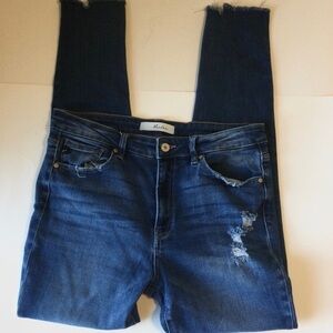 KanCan Blue Skinny Jeans High Waist with Distressed Details 13/30